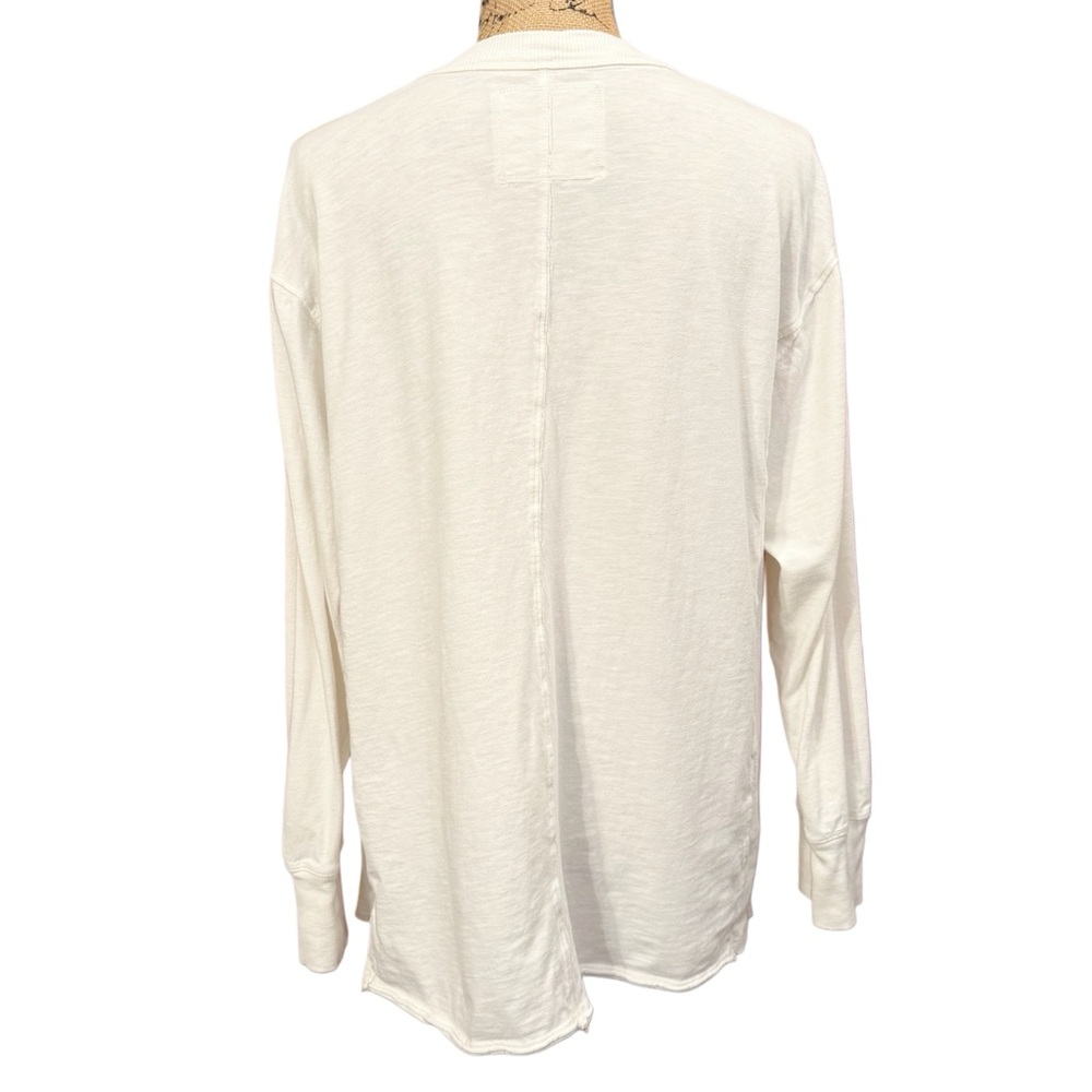 Aerie Off White Long Sleeve Oversized Bow Graphic Boyfriend T Shirt Size Small - Picture 3 of 8